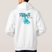 Flaws Are Art – Inspirational Abstract Splash Blue Hoodie (Achterkant)