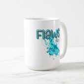 Flaws Are Art – Inspirational Abstract Splash Blue Koffiemok (Voorkant rechts)