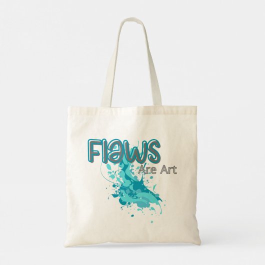 Flaws Are Art – Inspirational Abstract Splash Blue Tote Bag (Achterkant)