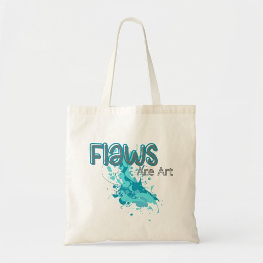 Flaws Are Art – Inspirational Abstract Splash Blue Tote Bag (Voorkant)