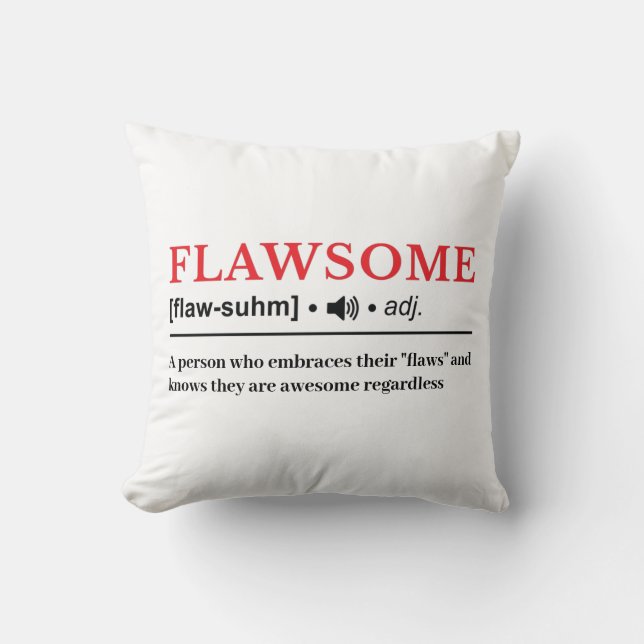 Flawsome - Aanpasbare Woordenboekdefinitie Kussen (Voorkant)