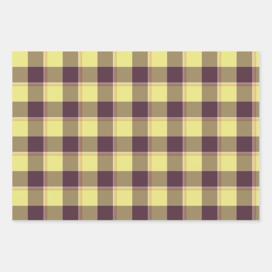 Flax and Livid Brown Plaid Yellow Inpakpapier Vel (Voorkant)