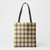 Flax and Livid Brown Plaid Yellow Tote Bag (Voorkant)