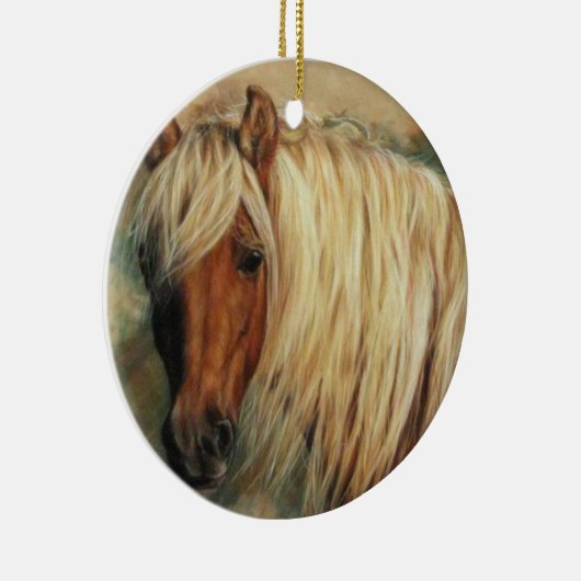 Flaxen Shetland Pony Keramisch Ornament (Rechts)