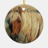 Flaxen Shetland Pony Keramisch Ornament (Voorkant)