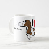 FLDR "I Love My" Smooth Piebald Dachshund Mok. Koffiemok (Voorkant links)