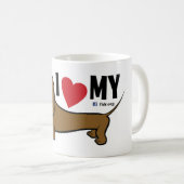 FLDR "I Love My" Smooth Red doxie character mok. Koffiemok (Voorkant rechts)