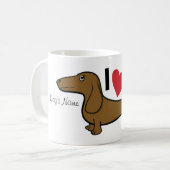 FLDR "I Love My" Smooth Red doxie character mok. Koffiemok (Voorkant links)