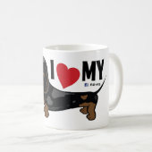 FLDR "Ik hou van mijn" soepele dapple Dachshund-Mo Koffiemok (Voorkant rechts)