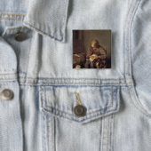 Flea-Catcher c.1655 Vierkante Button 5,1 Cm (In situ)