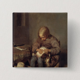 Flea-Catcher c.1655 Vierkante Button 5,1 Cm