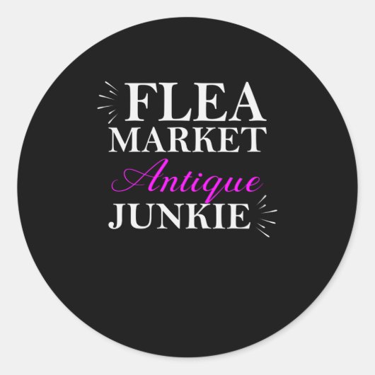 Flea Market Antiek Junkie Ronde Sticker (Voorkant)