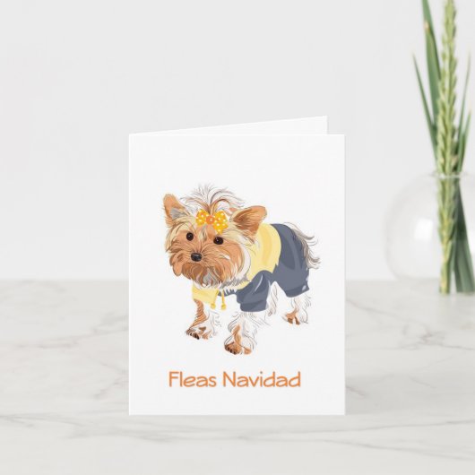 Fleas Navidad Cute Dog-kerstkaart Feestdagen Kaart (Voorkant)