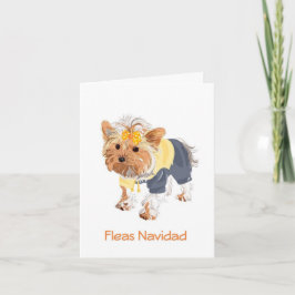 Fleas Navidad Cute Dog-kerstkaart Feestdagen Kaart