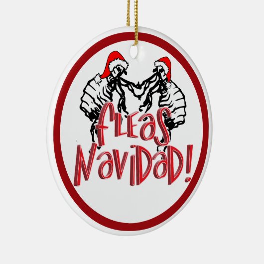 Fleas Navidad - Dansende kerstmis Keramisch Ornament (Rechts)