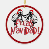 Fleas Navidad - Dansende kerstmis Keramisch Ornament (Voorkant)