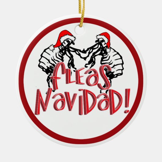Fleas Navidad - Dansende kerstmis Keramisch Ornament (Voorkant)