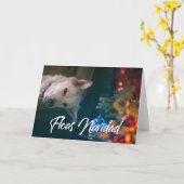 Fleas Navidad Funny Kerstmis - UW DOG FOTO Kaart (Gele Bloem)