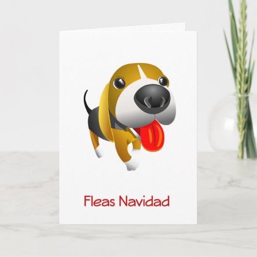 Fleas Navidad Hound Dog-kerstKaart Feestdagen Kaart (Voorkant)