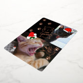 Fleas Navidad Singing Cats Kerstmis Wenskaart Folie Uitnodiging (Gedraaid)