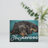 Fleas Navidog Paw Print Hondenliefhebber Foto Funn Feestdagenkaart (Staand voorkant)
