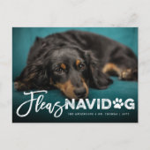 Fleas Navidog Paw Print Hondenliefhebber Foto Funn Feestdagenkaart (Voorkant)