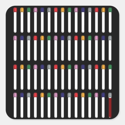 Flebotomie buizen vierkante sticker (Voorkant)