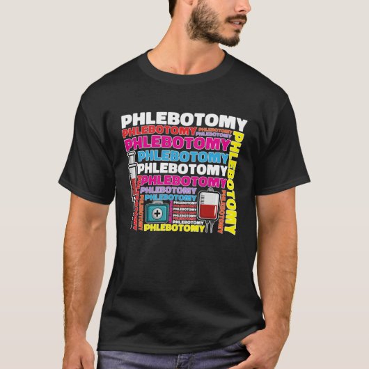 Flebotomie Flebotomist Technicus Bloedtechnicus T-shirt (Voorkant)
