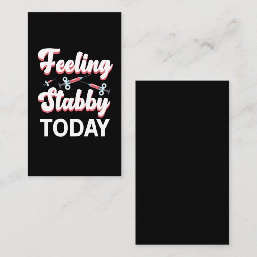 Flebotomie Humor Visitekaartje (Voorkant / Achterkant)