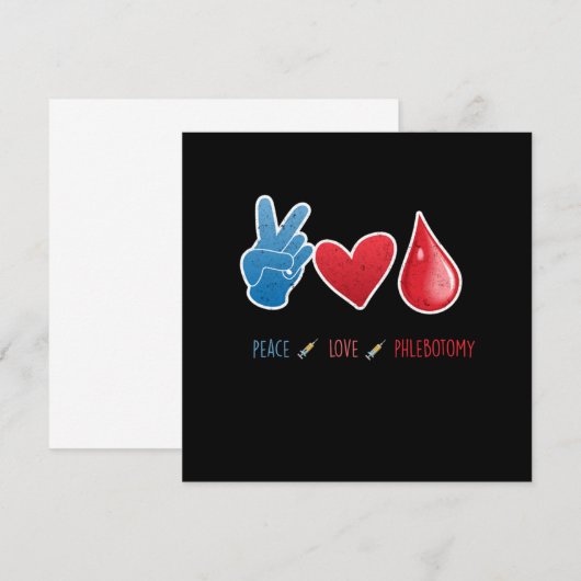 Flebotomie in het bloed Flebotomist Gift Kaart (Voorkant / Achterkant)