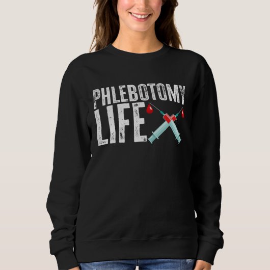 Flebotomie Leven Flebotomist Tech Bloedtechnicus Trui (Voorkant)