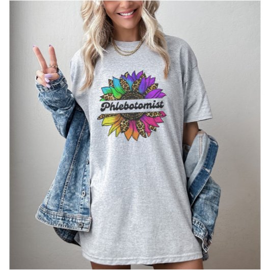 Flebotomist Beroep Rainbow Zonnebloem T-shirt