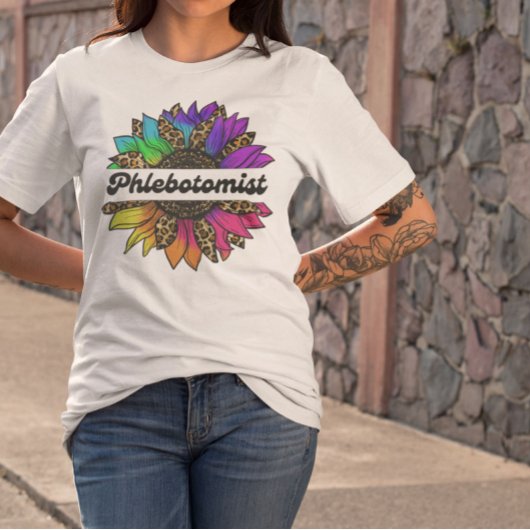Flebotomist Beroep Rainbow Zonnebloem T-shirt