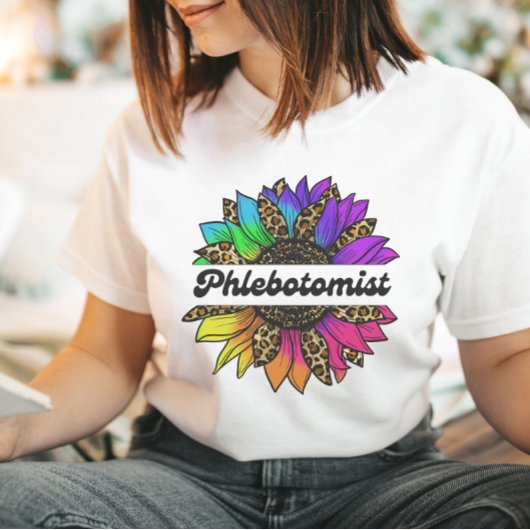 Flebotomist Beroep Rainbow Zonnebloem T-shirt
