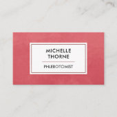 Flebotomist Bloed Lab Tech Verpleegkundige Rode Wa Visitekaartje (Voorkant)
