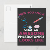 Flebotomist Bloedvatpunctievezel Flebotomie Briefkaart (Voorkant / Achterkant)