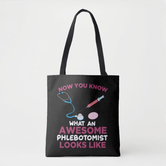 Flebotomist Bloedvatpunctievezel Flebotomie Tote Bag (Voorkant)