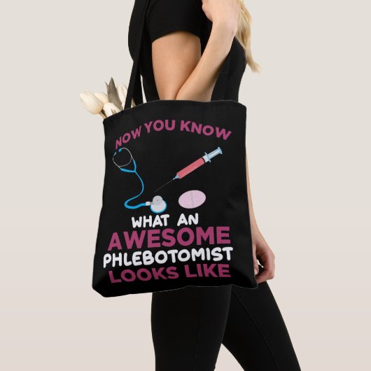 Flebotomist Bloedvatpunctievezel Flebotomie Tote Bag (Dichtbij)