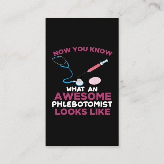 Flebotomist Bloedvatpunctievezel Flebotomie Visitekaartje (Voorkant)