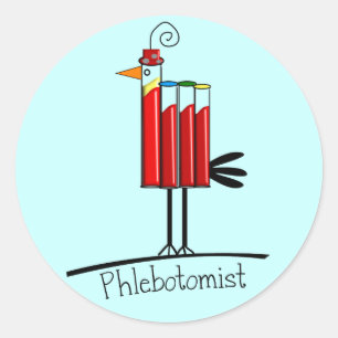 Flebotomist "Blood Tube Bird" — Giften Ronde Sticker