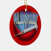FLEBOTOMIST CHRISTMAS ORNAMENT SYRINGE BLOEDSPAT (Rechts)