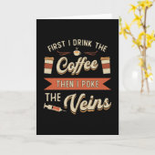 Flebotomist Eerst Drink ik de koffieflebotomie Kaart (Gele Bloem)