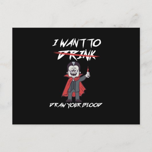 Flebotomist Flebotomie Vampire bloedspuit Gift Briefkaart (Voorkant)