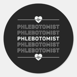 flebotomist flebotomie verpleegkundige arts medisc ronde sticker