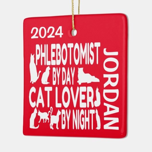 Flebotomist houdt van katten keramisch ornament (Links)