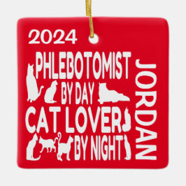 Flebotomist houdt van katten keramisch ornament