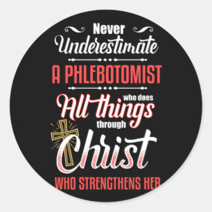 Flebotomist Jezus Phlebotomie Bloedgift Ronde Sticker