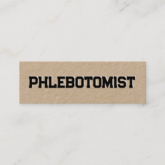 Flebotomist Kraft Mini Visitekaartje (Voorkant)