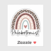 Flebotomist Leopard Rainbow Flebotomy Technicus Sticker (Vel)