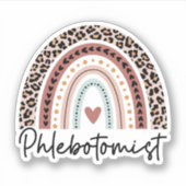 Flebotomist Leopard Rainbow Flebotomy Technicus Sticker (Voorkant)